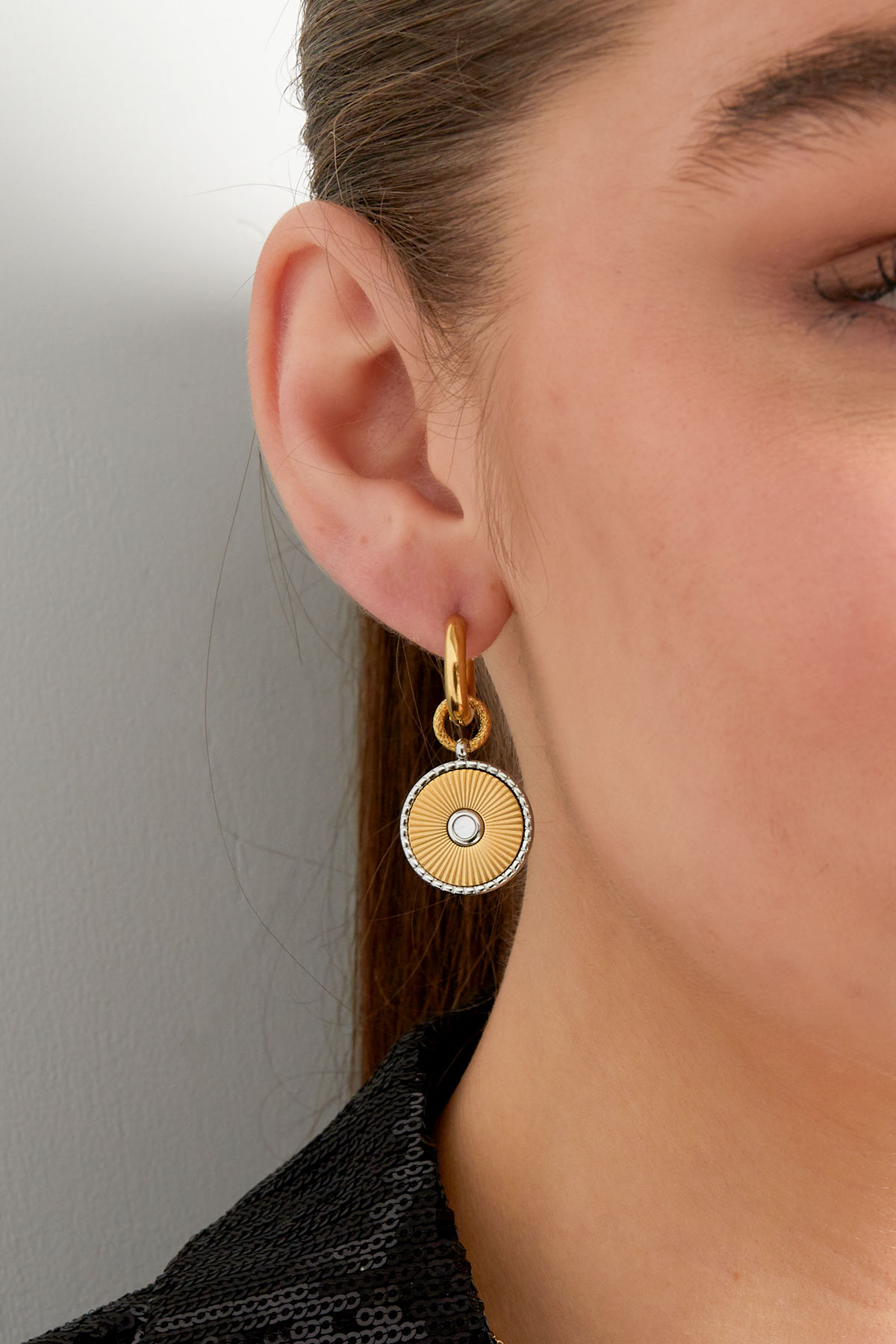 Round earrings - gold/silver h5 Picture3